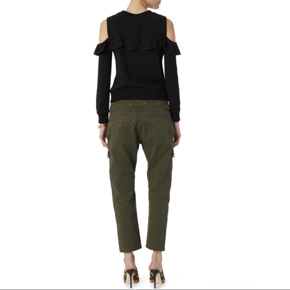 A.L.C. Lindsey Ruffle Cold Shoulder Top Black Women’s 0 - Picture 7 of 16